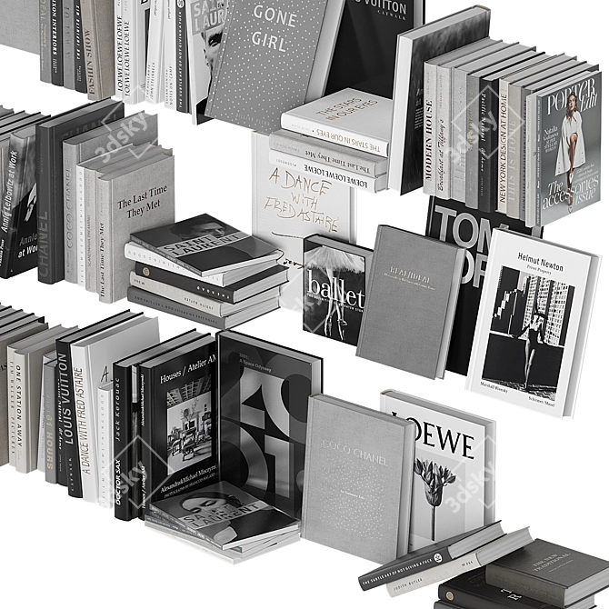 Contemporary Book Collection Set 3D model image 4