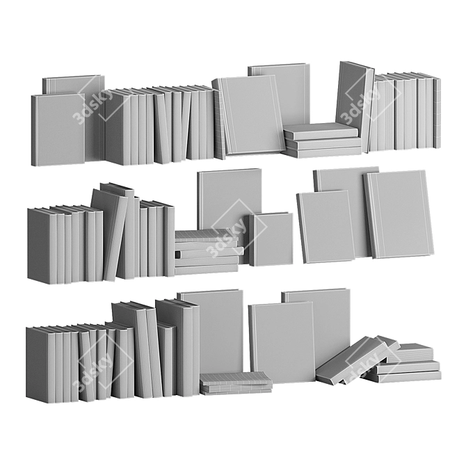 Contemporary Book Collection Set 3D model image 5