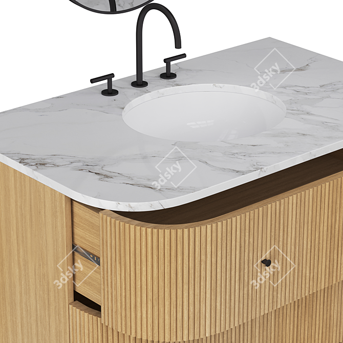 Modern Bathroom Vanity Set with Marble Countertop 3D model image 6