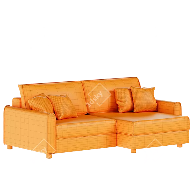 Lille Velvet Stone Corner Sofa 3D model image 5