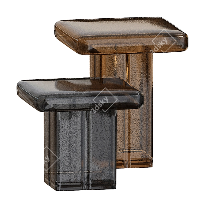 Murano Glass Coffee Table Tau 3D model image 1
