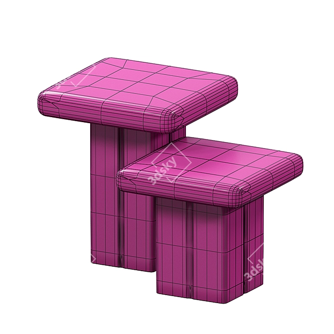 Murano Glass Coffee Table Tau 3D model image 4