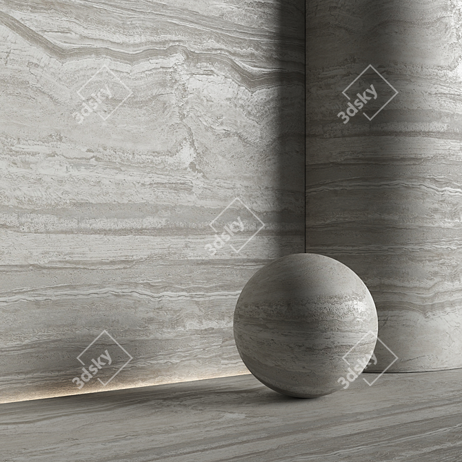 Travertine Stone Material 3D Texture 3D model image 2