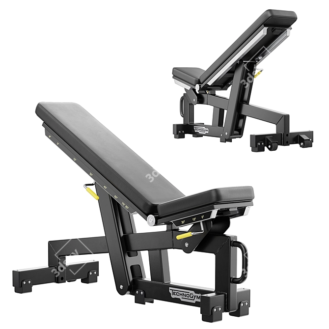 Technogym Adjustable Weight Bench Pure 3D model image 1