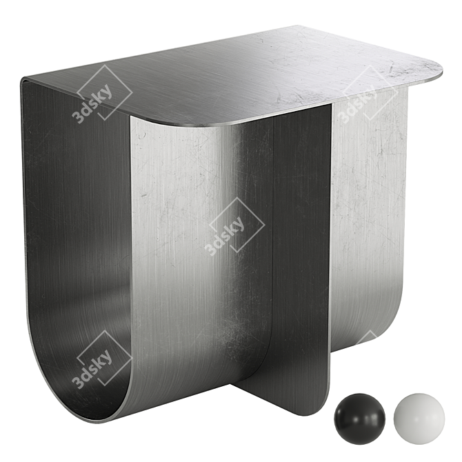 Modern White Side Table 3D model image 1