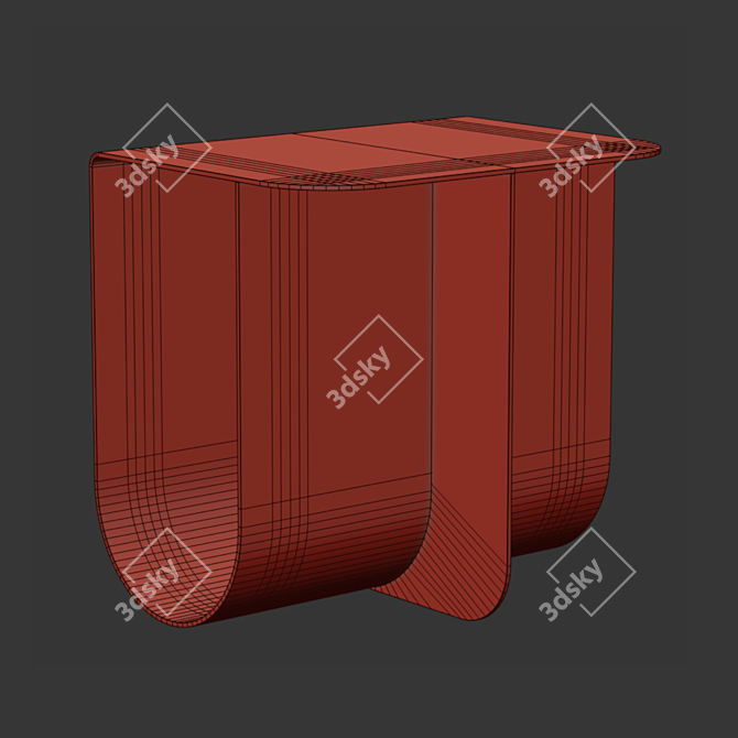 Modern White Side Table 3D model image 4