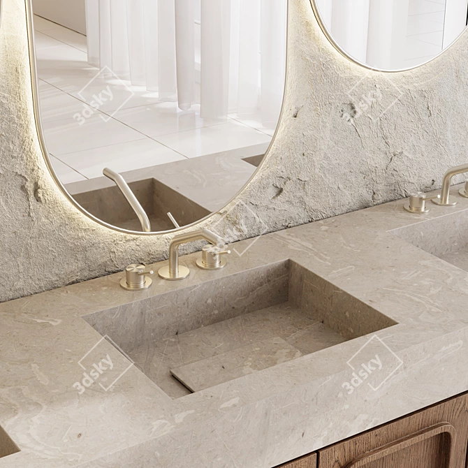 Modern Mina Bathroom Set 3D model image 3