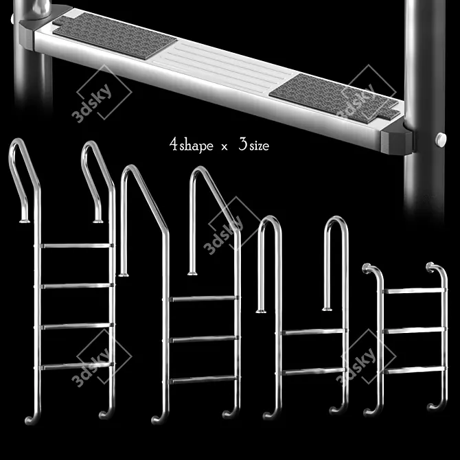 Swimming Pool Ladders Variety 3D model image 1