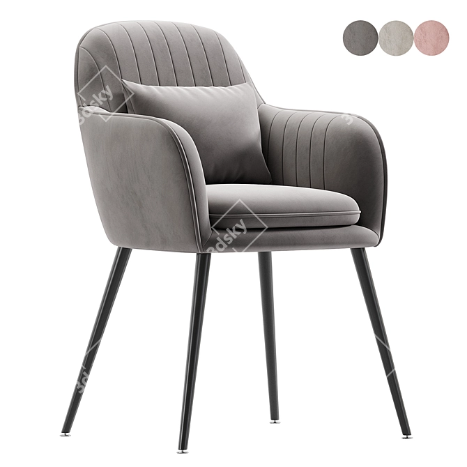 Ginoir Square Modern Armchair 3D model image 1