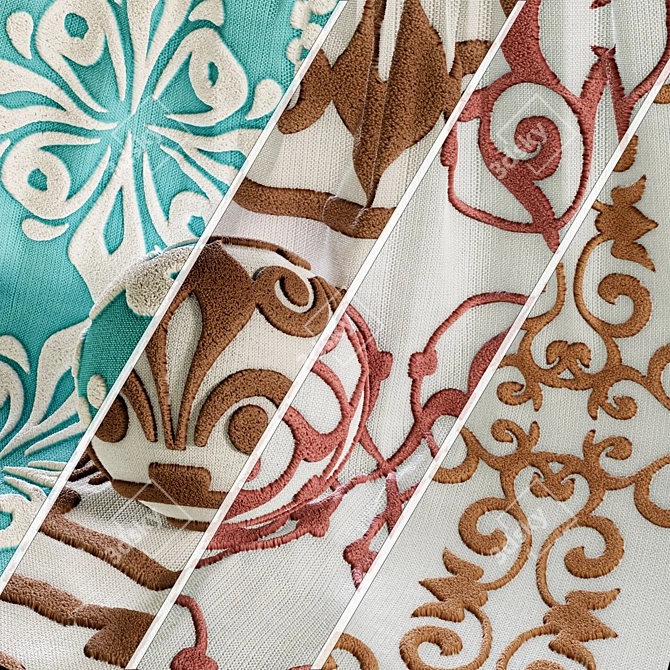 Punch Needle Embroidery Fabric Set 3D model image 1