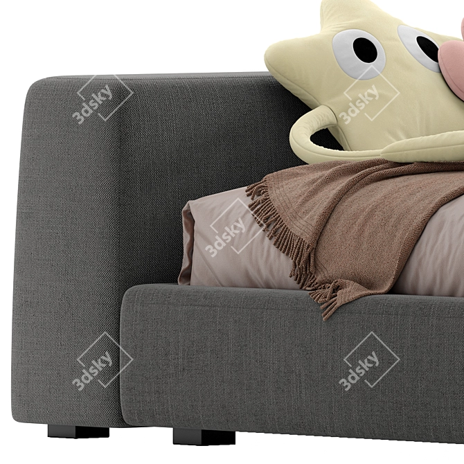 Cozy Single Bed Siena: Plush Paradise 3D model image 3