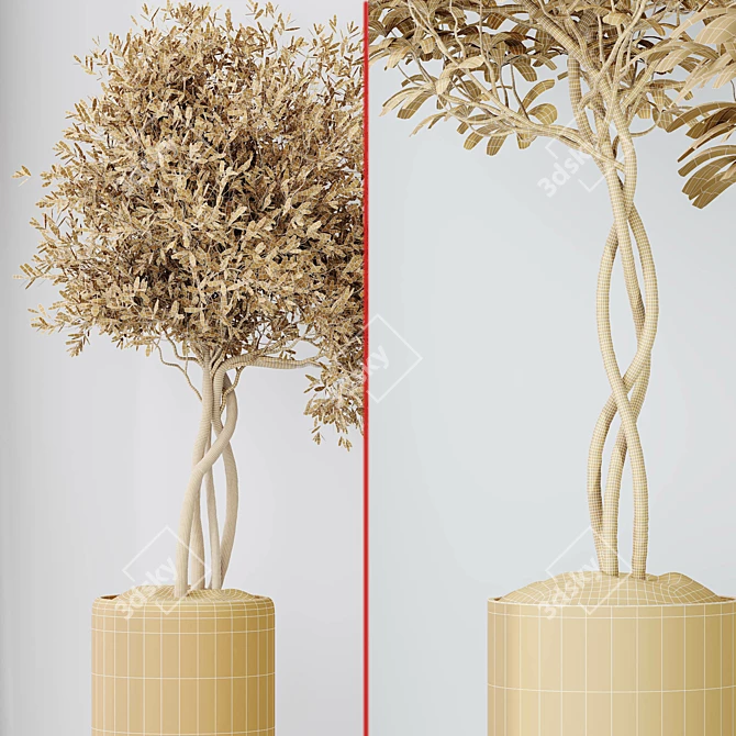 Elegant Tree Vases Collection 3D model image 7