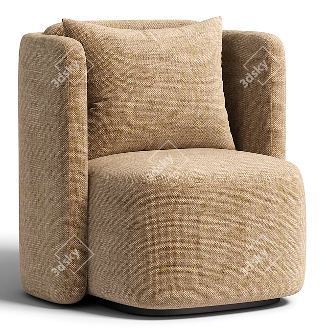 Modern Swivel Club Chair 2017 3D model image 3