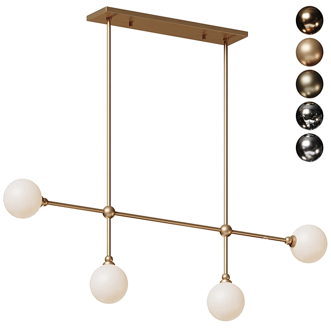 Modern Linear LED Pendant Light 3D model image 1