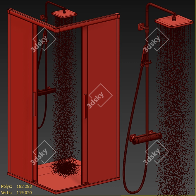 Roca Terran Shower Tray Set 3D model image 5