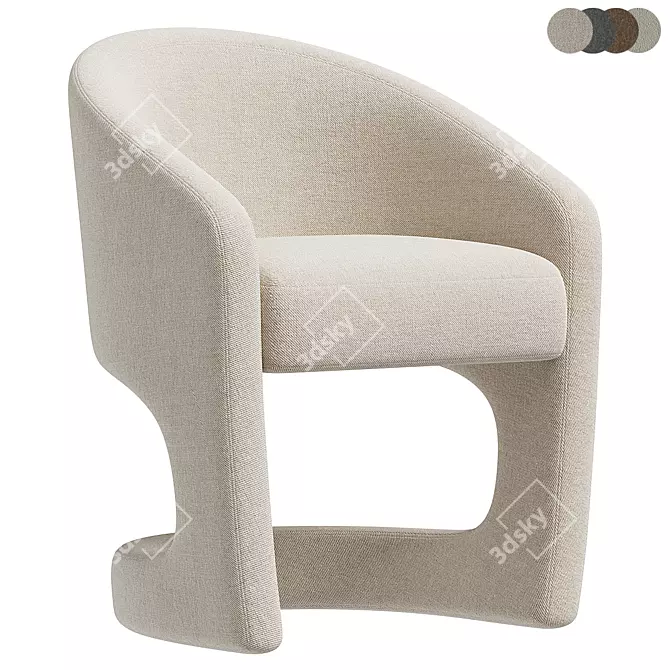 Sleek Ronaldo Dining Chair 3D model image 1