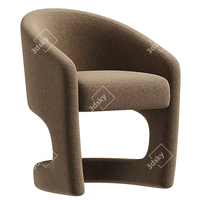 Sleek Ronaldo Dining Chair 3D model image 2