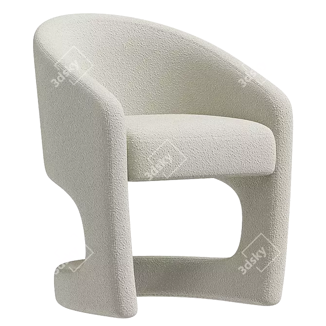 Sleek Ronaldo Dining Chair 3D model image 4