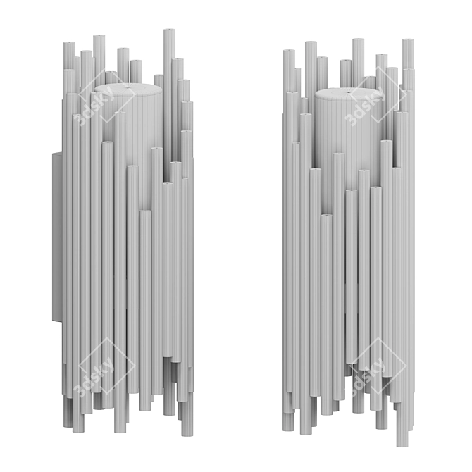 Elegant Brass and White Glass 3D model image 2