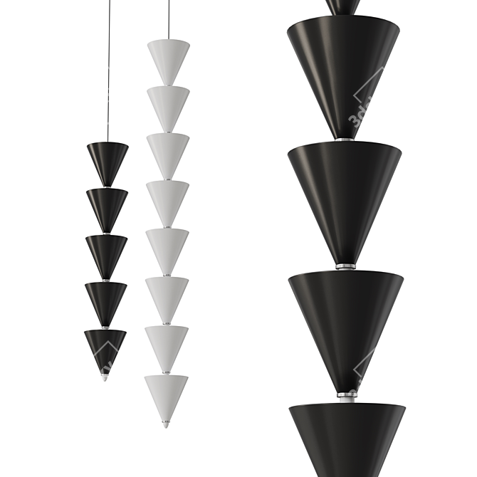 Metal Cone LED Pendant Light 3D model image 1