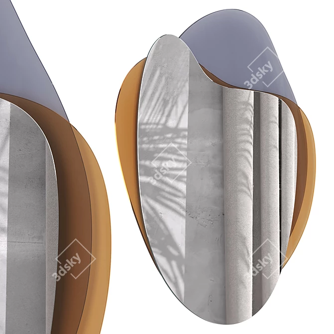Modern Frameless Melia Wall Mirror 3D model image 2