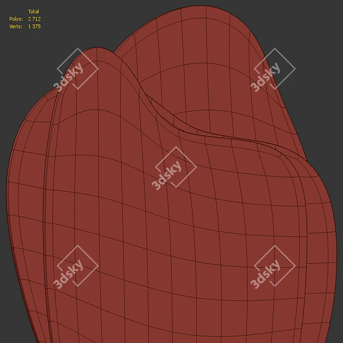 Modern Frameless Melia Wall Mirror 3D model image 5