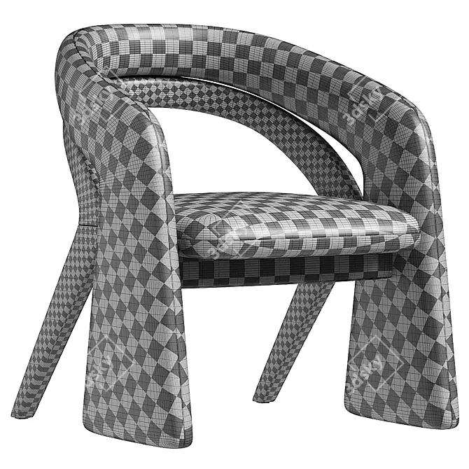 Modern Teak Olga Dining Chair 3D model image 5