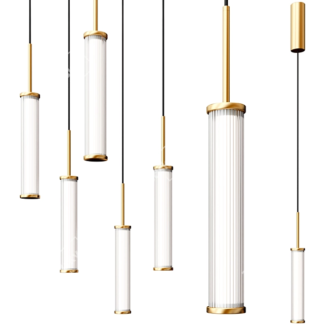 Modern Dimmable Steel Pendant Lamp 3D model image 1