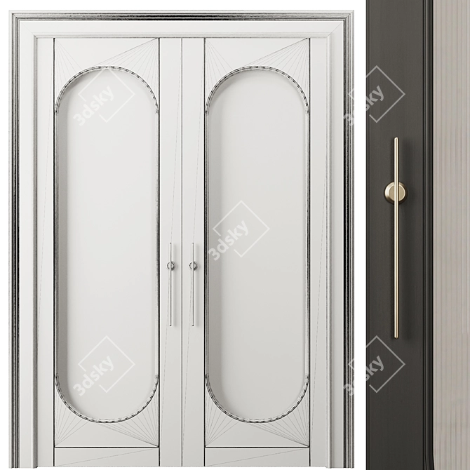 Modern Entrance Door Set 2016 3D model image 3