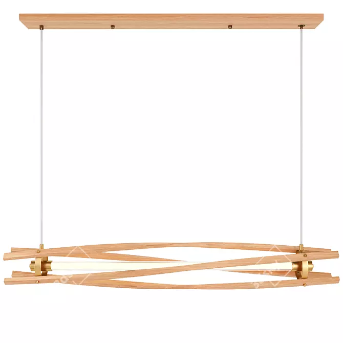 Wooden Chandelier MiFuny 3D model image 1