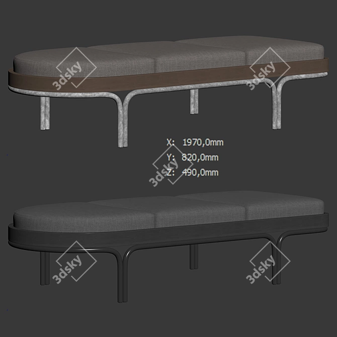 Elegant Rhythm Chaise Lounge 3D model image 7