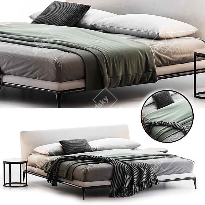 Atoll Bed: Modern Italian Elegance 3D model image 1