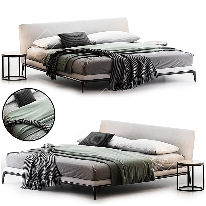 Atoll Bed: Modern Italian Elegance 3D model image 2