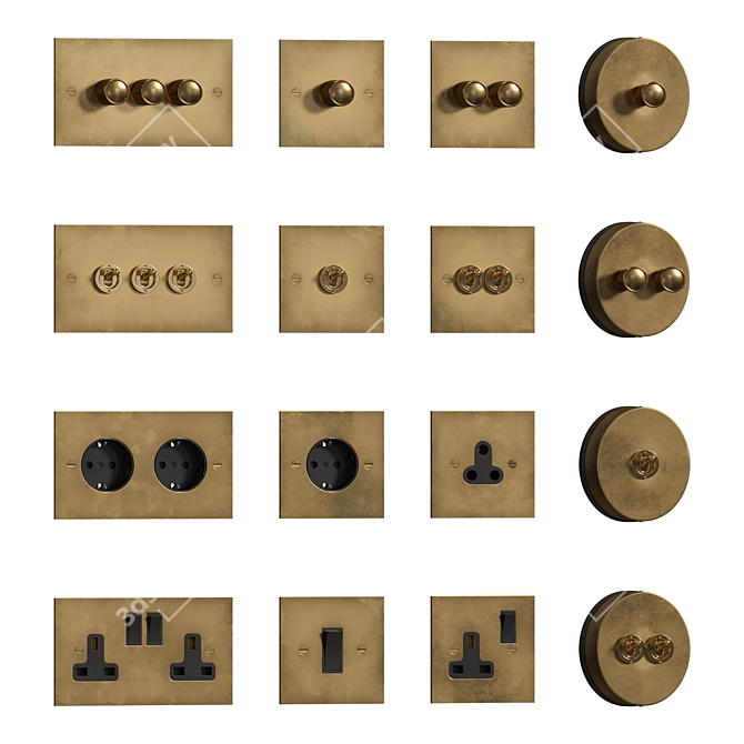 Handmade Classic Toggle Switches 3D model image 3