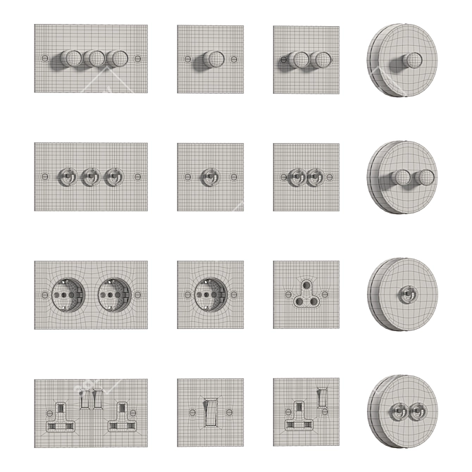 Handmade Classic Toggle Switches 3D model image 4