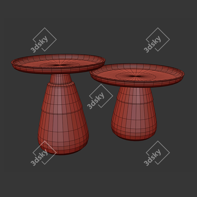 Modern Glass Accent Table 3D model image 2