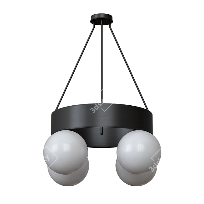 Asterios Integrated LED Black Ceiling Lamp 3D model image 1