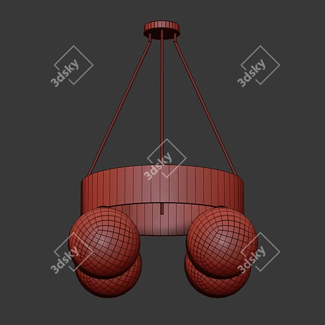 Asterios Integrated LED Black Ceiling Lamp 3D model image 3