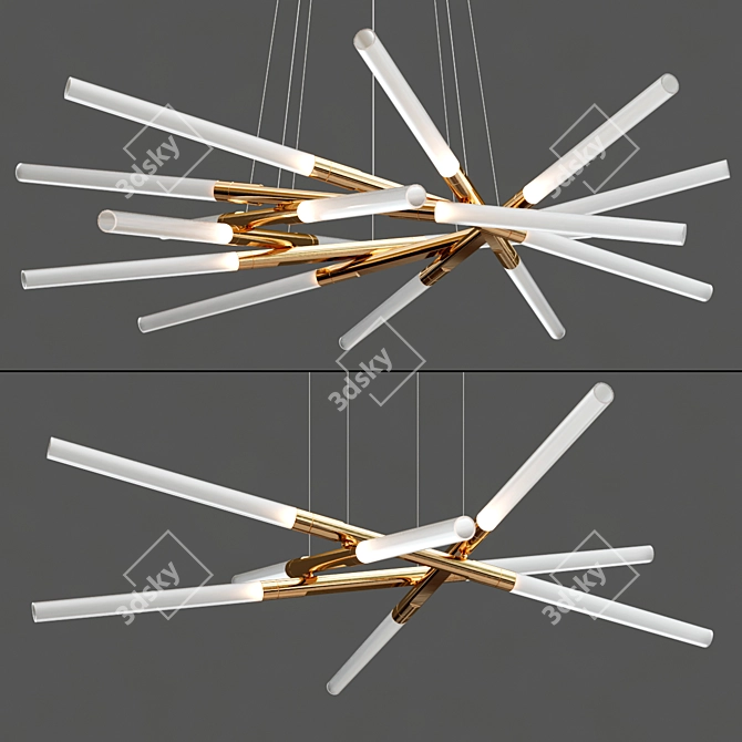 Handmade LED Glass Pendant Lamps 3D model image 2