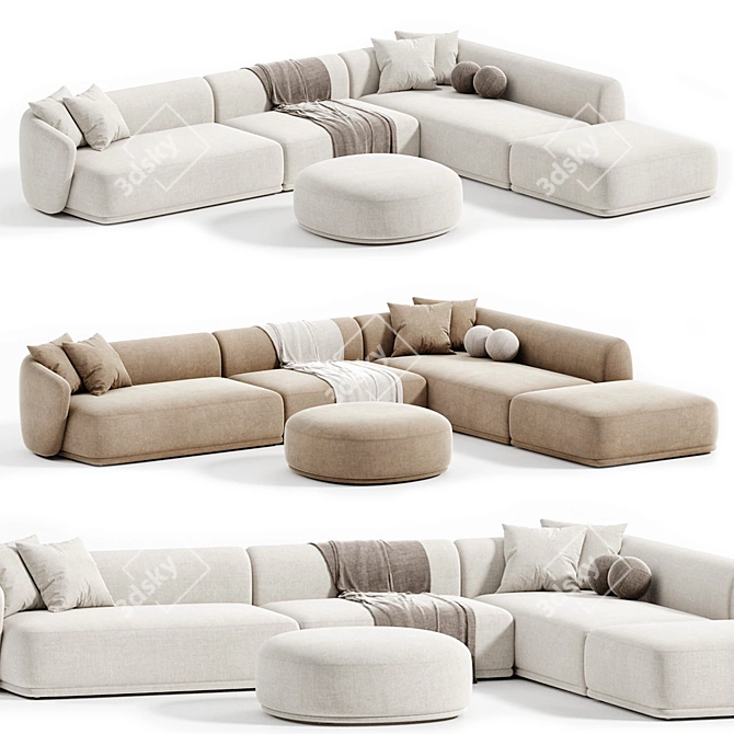 Luxury Meridiani Rene Sofa Design 3D model image 2