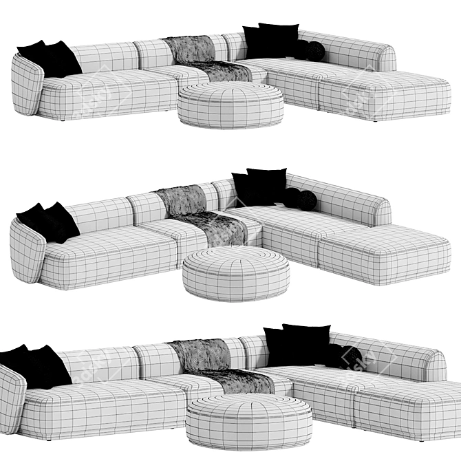 Luxury Meridiani Rene Sofa Design 3D model image 5