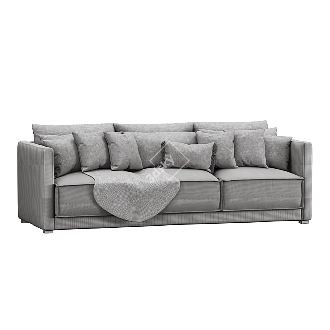 Vision Velvet Sofa Set 3D model image 7