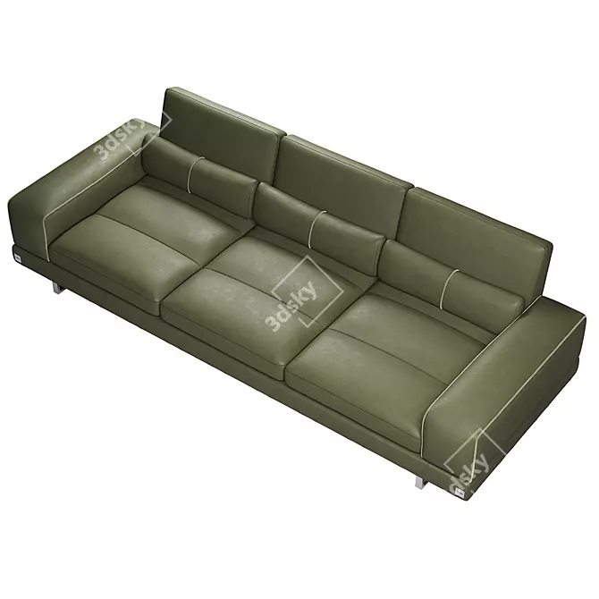 Modern Three-Seater Sofa by FENDA 3D model image 3