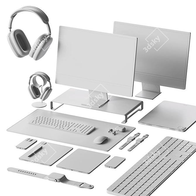 Apple Workspace Set 3D Models 3D model image 6