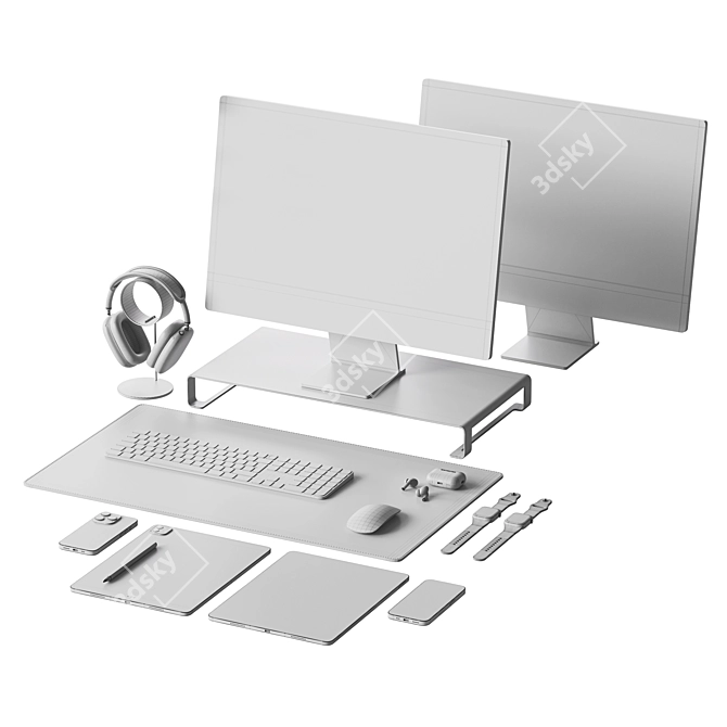 Apple Workspace Set 3D Models 3D model image 8