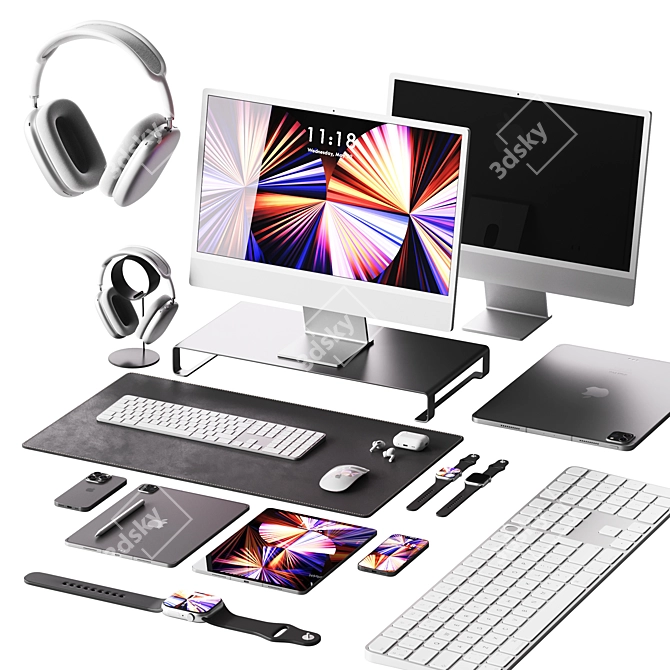 Apple Workspace Set 3D Models 3D model image 9