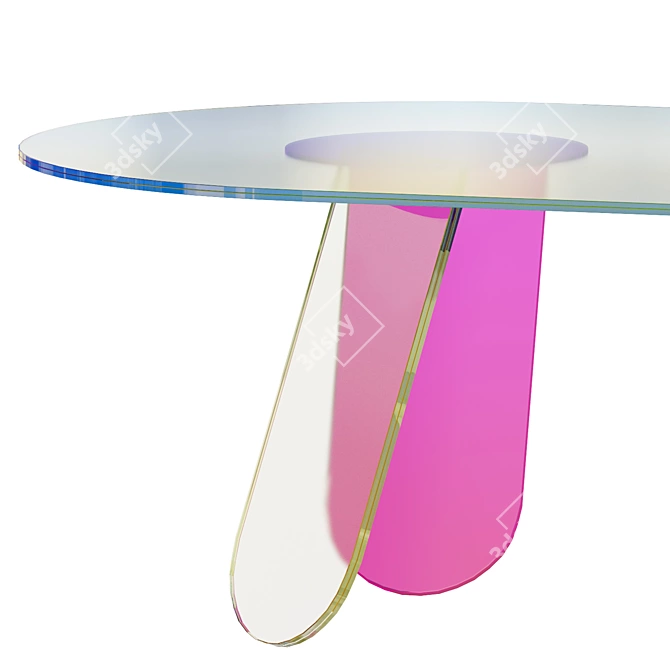 Colorful Glass Dining Table 3D model image 3