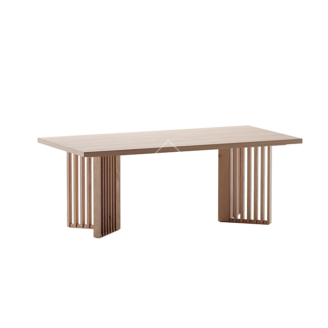 Adjustable Color Wooden Dining Table 3D model image 2