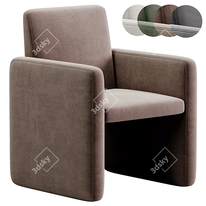Elegant Kima Dining Chair 3D model image 3