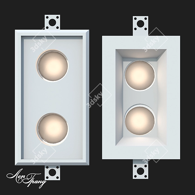 Custom Gypsum Recessed Lighting 3D model image 1